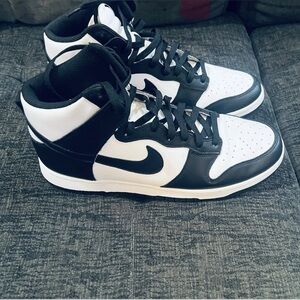 Black and White High-Top Sneakers